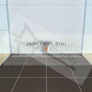 Zadní profil ke spádové liště, 10mm/29mm kartáčovaná nerez chemická