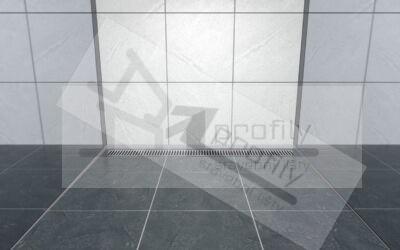 Spádová lišta Havos do sprchy, stěnová 12,5mm / 1,0m Levá, kartáčovaná nerez chemická