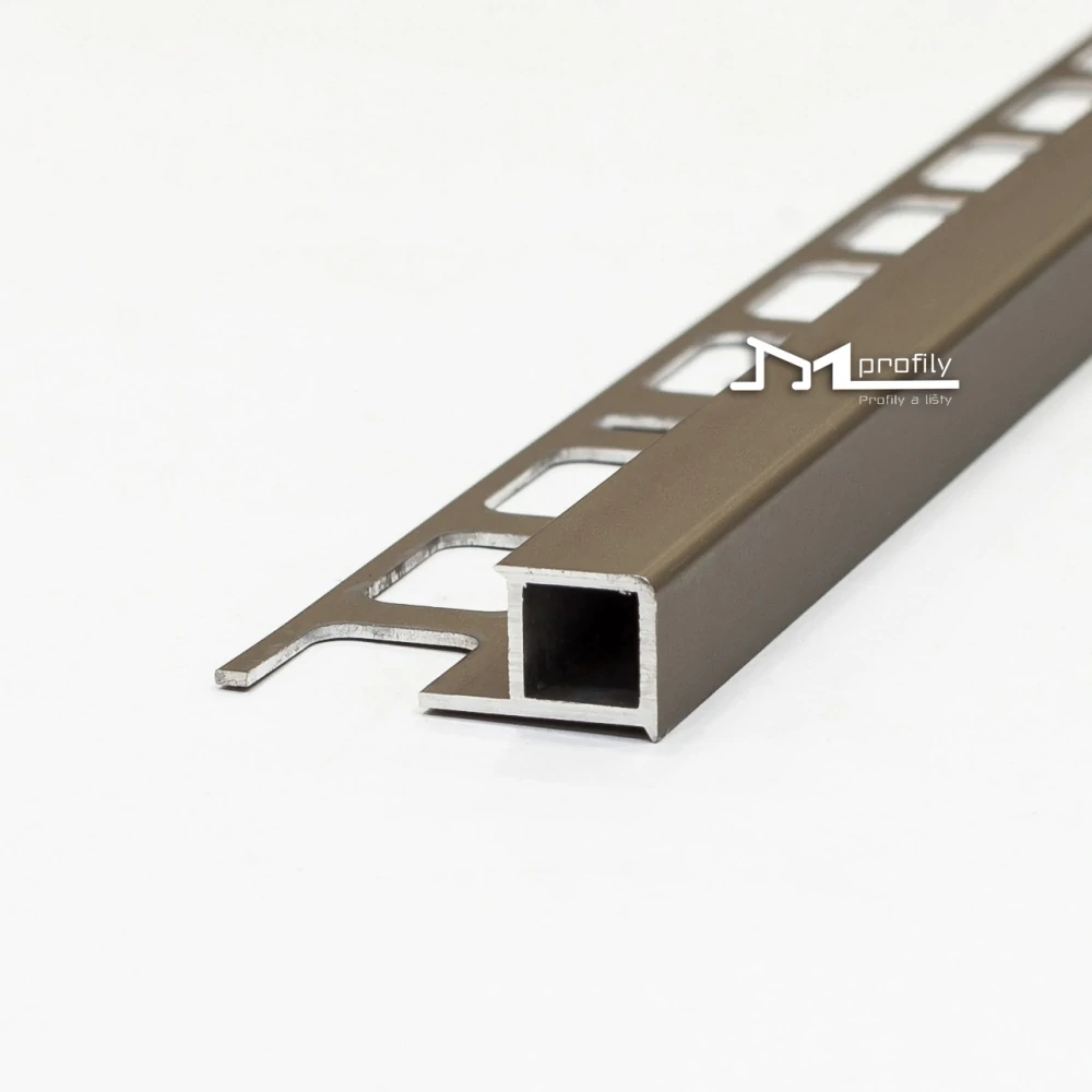 Lišta Čtvercová 12,5 mm / 2,5m hliník elox champagne pravoúhlá