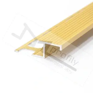 Schodová lišta Havos Z 10mm / 2,5m elox zaltý s nášlapnou hranou