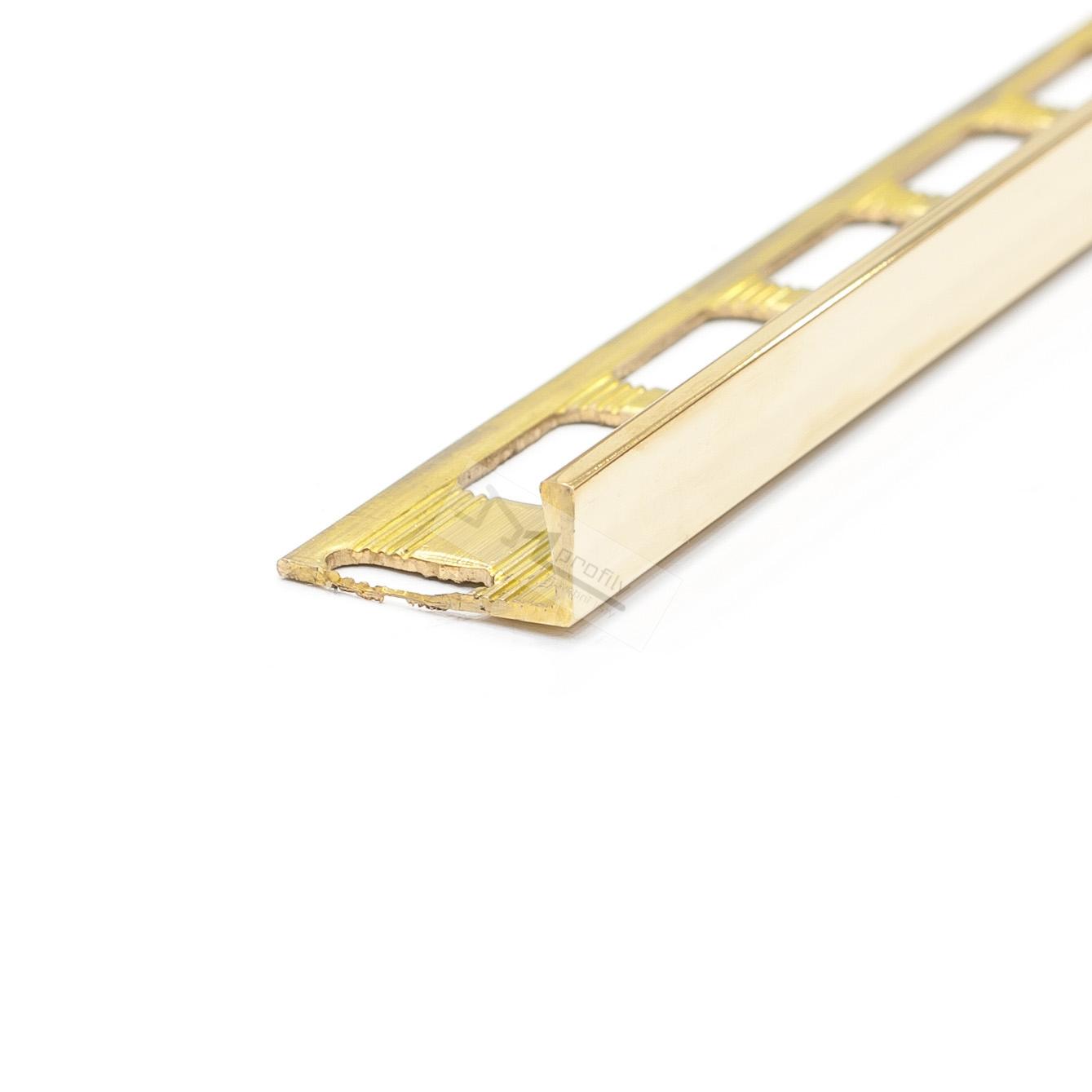 Lišta ukončovací schodová L 8mm / 2,5m leštěná mosaz