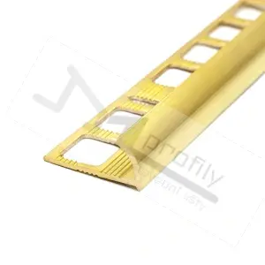 Schodová lišta Oblá 8mm / 2,5m leštěná mosaz, ukončovací, masiv