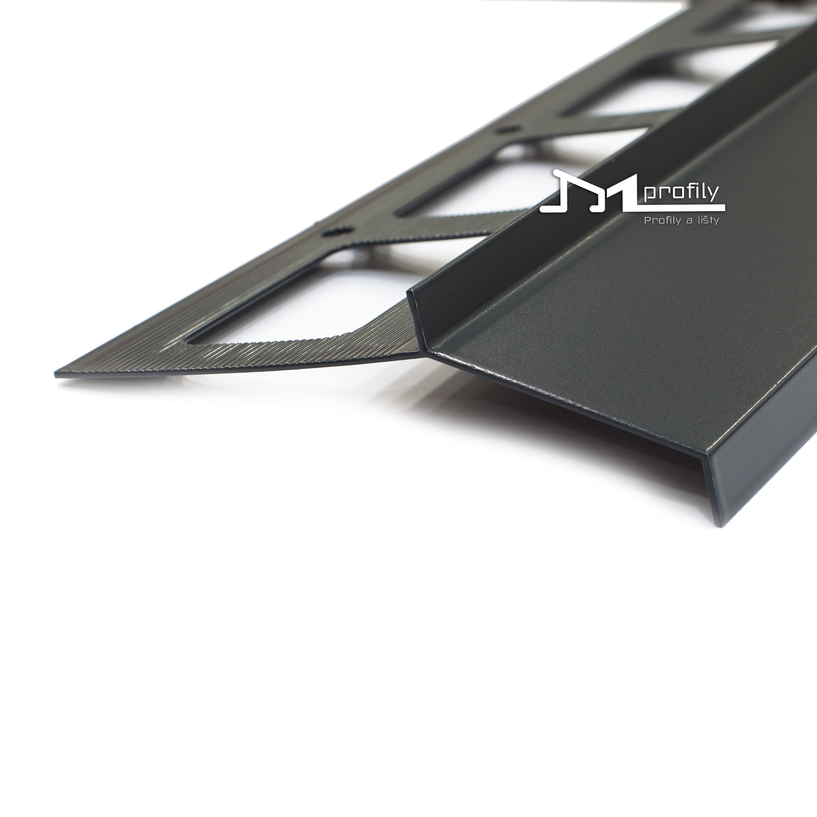 Balkonová lišta Havos s okapničkou, komaxit antracit přesah 40 mm, 2.5 m