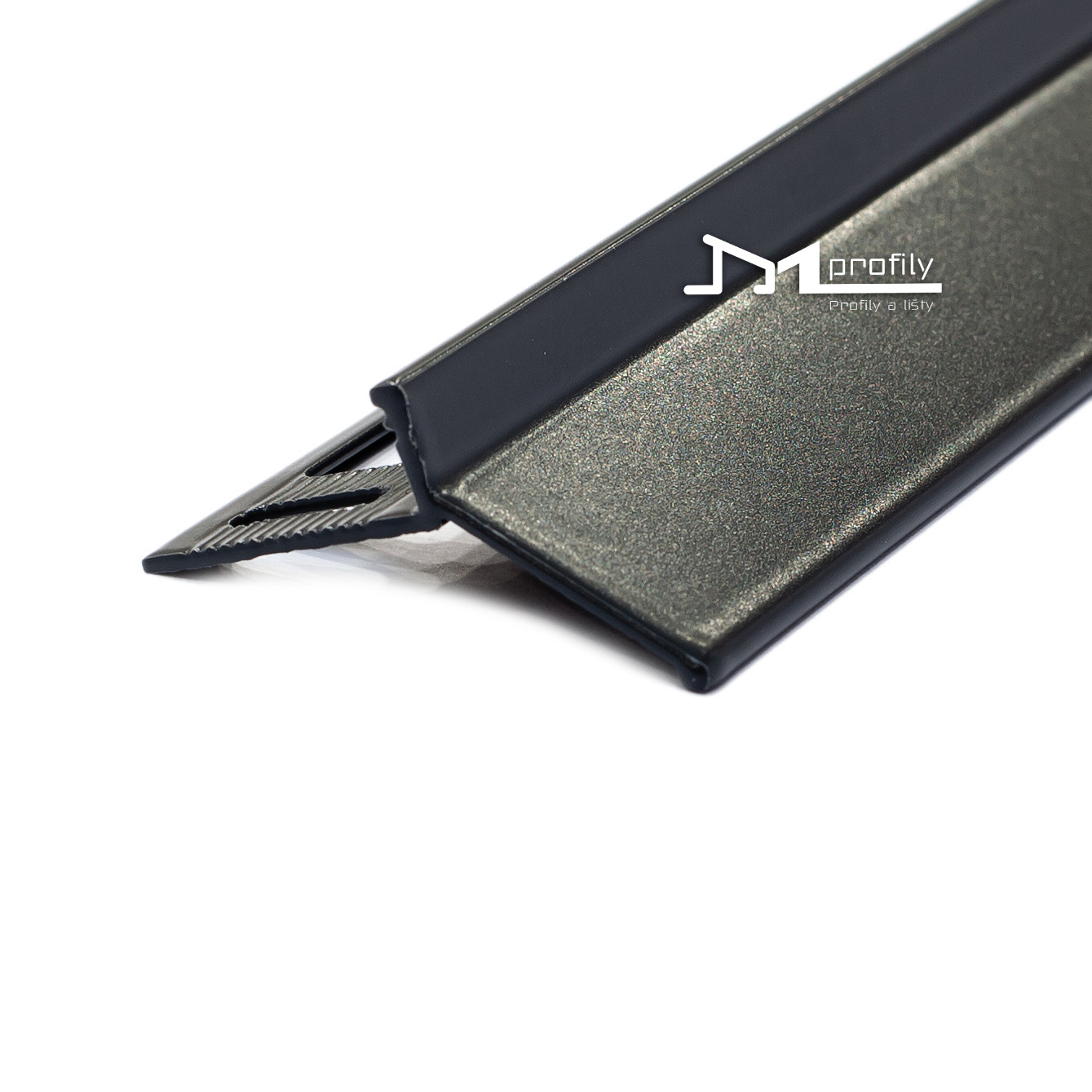 Balkonová lišta Havos s okapničkou, komaxit antracit, přesah 15 mm, 2.5 m