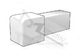 Růžek čtvercový pravoúhlý 12,5 mm komaxit černý