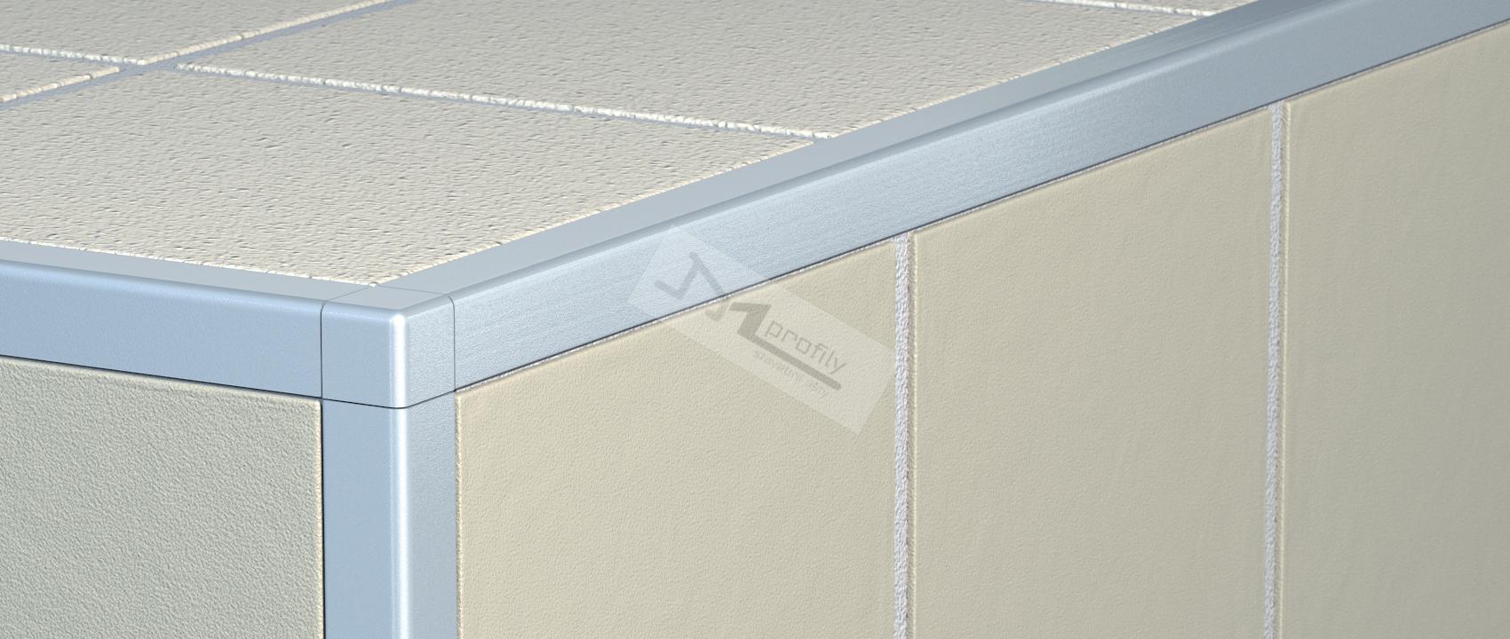 Růžek pravoúhlý 8 mm pololesk, nerez