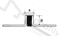 Dilatační lišta, černá, v.10 x š.8 mm, 250 cm, vulkanizovaný profil, nerez,