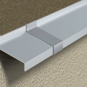 Balkonová lišta Havos s okapničkou, elox přírodní hliník, přesah 40 mm, 2.5 m