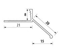 Balkonová lišta Havos s okapničkou, komaxit hnědý, přesah 15 mm, 2.5 m