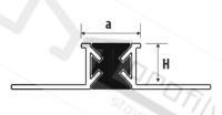 Dilatační lišta, bahama, H 10, a= 12mm / 2.5m hliník