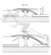 Přechodová lišta oblá 30 mm 2,7 m, Modřín dřevodekor, hliníková lišta narážecí
