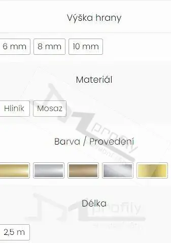 Schodová lišta Oblá 8mm / 2,0m přírodní mosaz, ukončovací, masiv