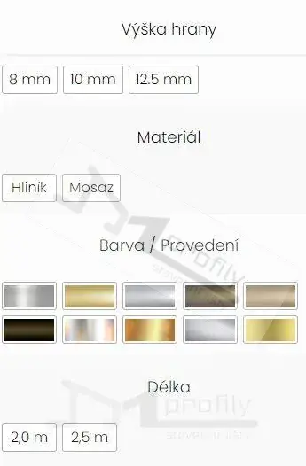 Schodová lišta Oblá 10mm 2,0m přírodní mosaz, ukončovací, masiv