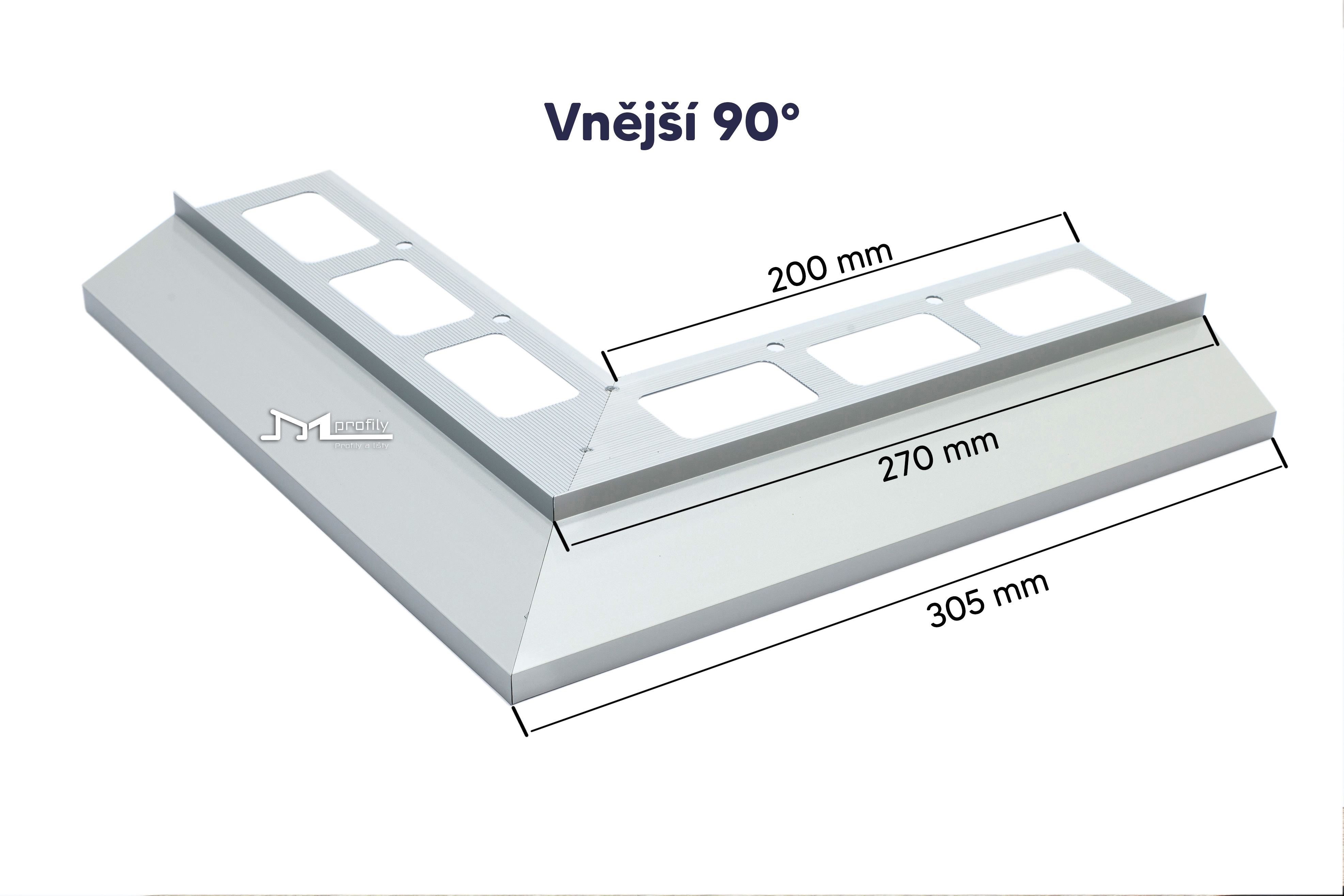 Roh Havos k okapnicvému profilu  40mm vnější hliník přírodní 