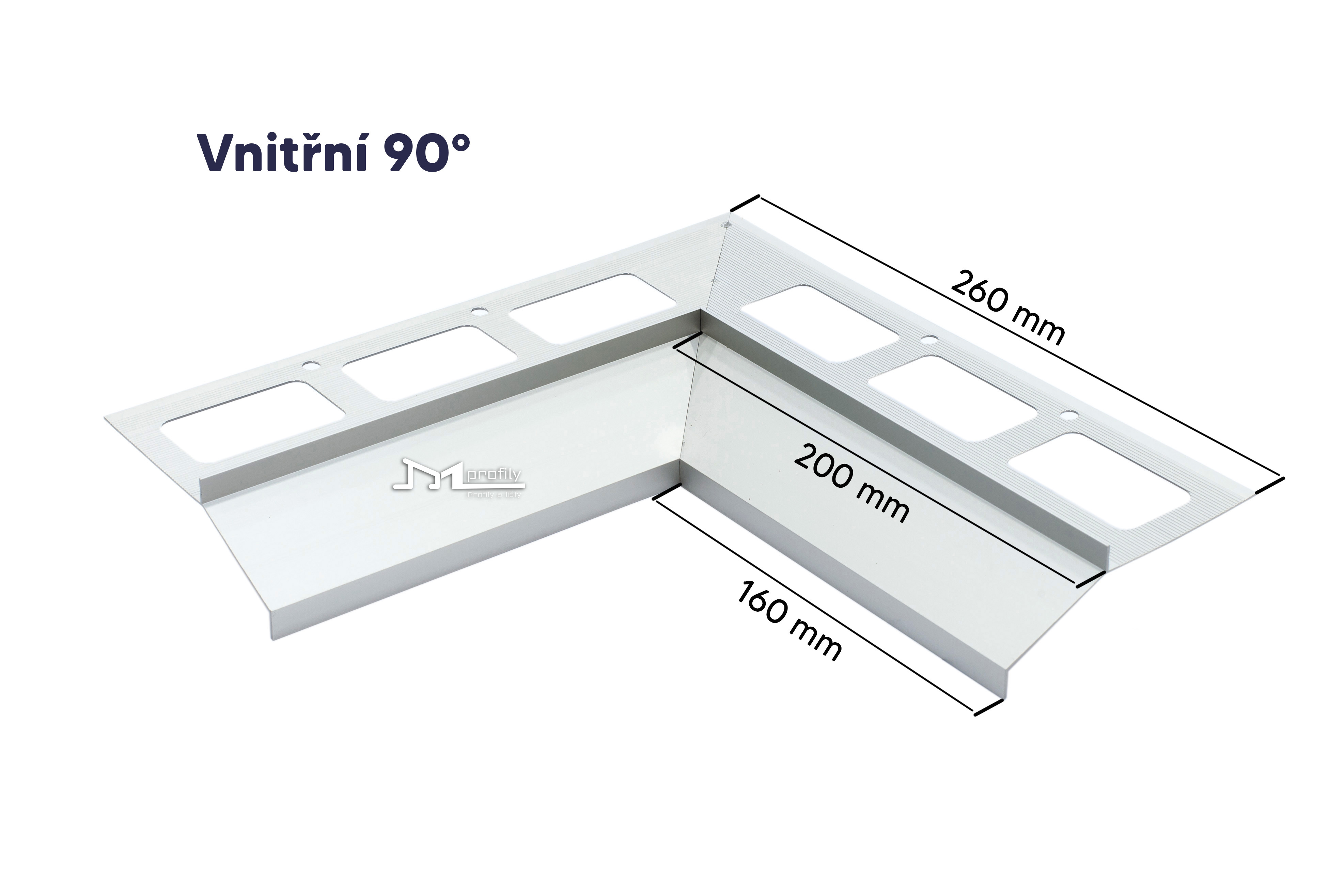 Roh Havos k okapnicvému profilu  40mm vnitřní hliník přírodní 