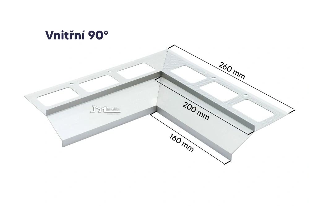 Roh Havos k okapnicvému profilu  40mm vnitřní elox přírodní 