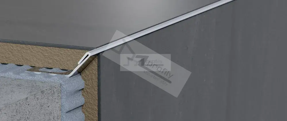 Kamenický roh profil Havos ukončovací lišta 10/250 nerez lesk