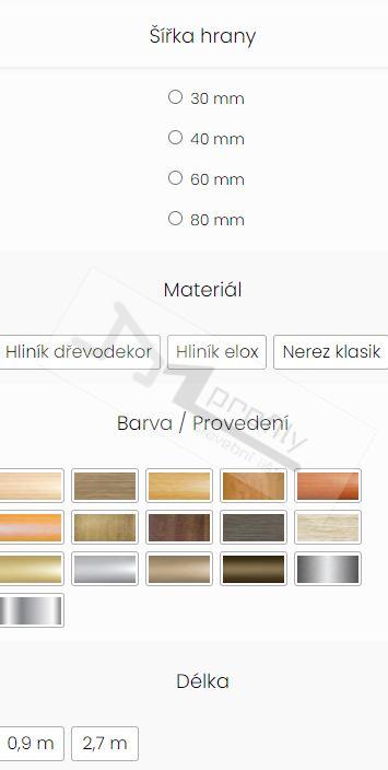 Přechodová lišta samolepící 30mm / 2,7m hliník, DUB ŠEDÝ dřevodekor