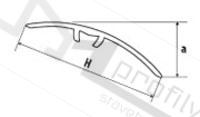 Přechodová lišta oblá 30 mm 2,7 m, Ořech dřevodekor, hliníková lišta narážecí