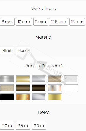 Lišta Havos profil L 10 mm 2,5 m hliník elox champagne