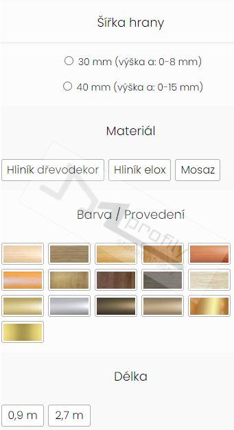 Přechodová lišta oblá 40 mm 0,9 m, Ořech dřevodekor, narážecí, hliník