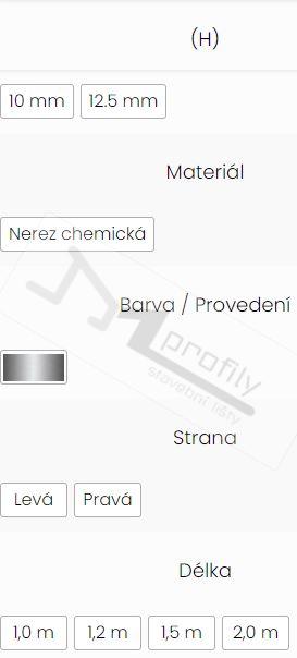 Spádová lišta do sprchy Havos, stěnová 12,5mm / 1,5m Levá, komaxit černá