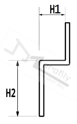 Zadní profil ke spádové liště, 10mm/45mm kartáčovaná nerez chemická