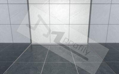 Spádová lišta do sprchy, stěnová 10mm / 1,5m Levá, kartáčovaná nerez chemická