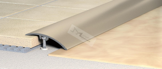 Přechodová lišta oblá 40 mm 2,7 m, elox přírodní, narážecí, hliník